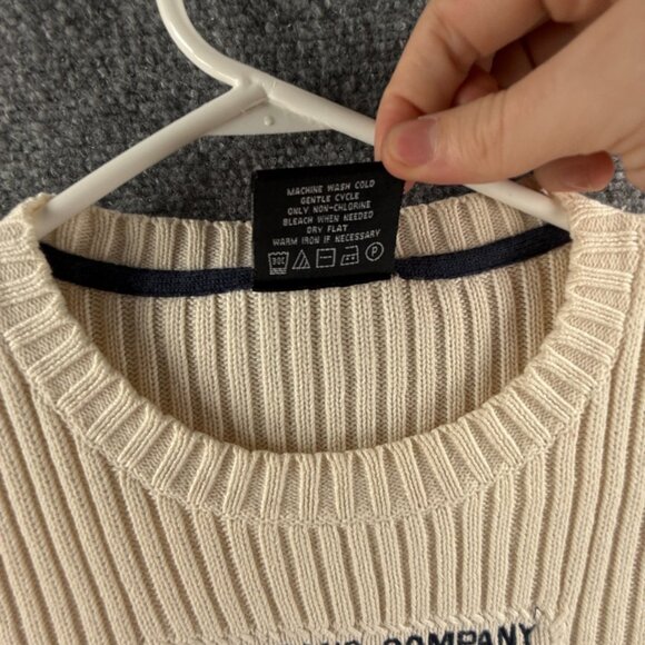 Ralph Lauren Polo Jeans Women Flag Sweater Ribbed Knit Embroidered XL Cotton - Picture 10 of 13